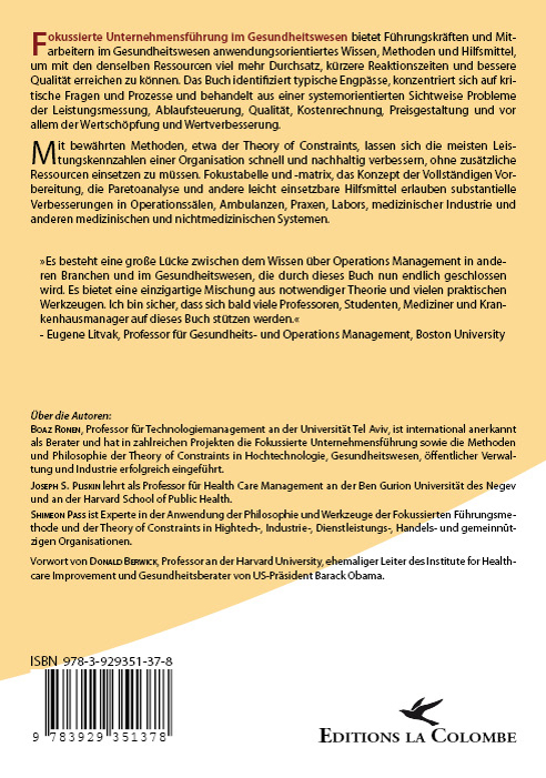 Umschlag Fokussierte Unternehmensf&uuml;hrung im Gesundheitswesen